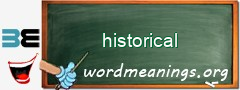 WordMeaning blackboard for historical